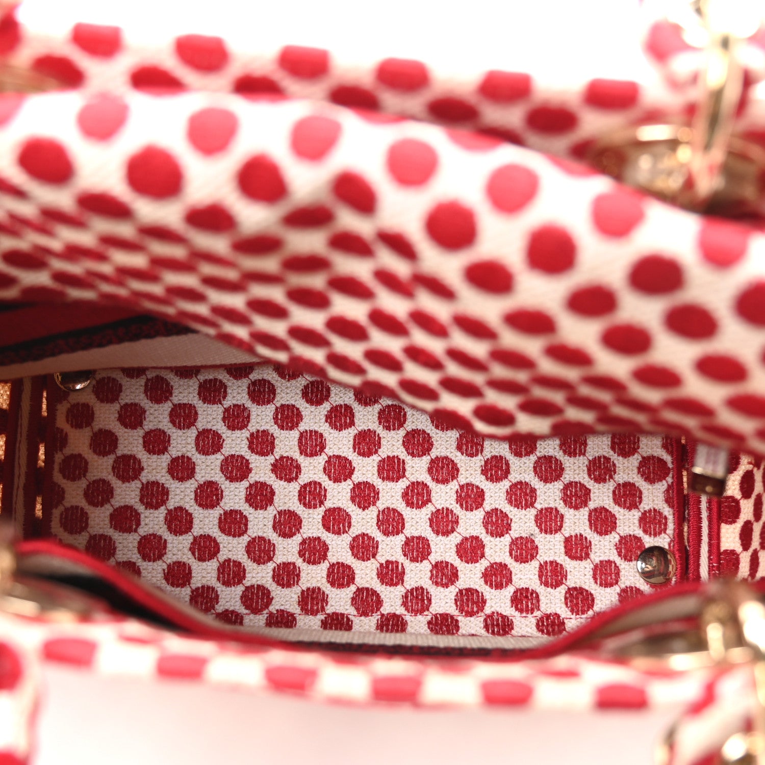Christian Dior Canvas Medium DiorAmour Dots Lady D-Lite Red 5 of 10