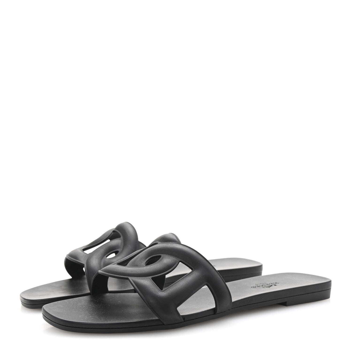 Hermes Rubber Aloha Sandals 39 Black 4 of 8