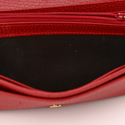 Gucci Dollar Calfskin Petite GG Marmont Wallet Chain Bag Hibiscus Red 11 of 15