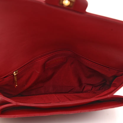Chanel Lambskin Quilted CC Unchained Clutch Red 4 of 8