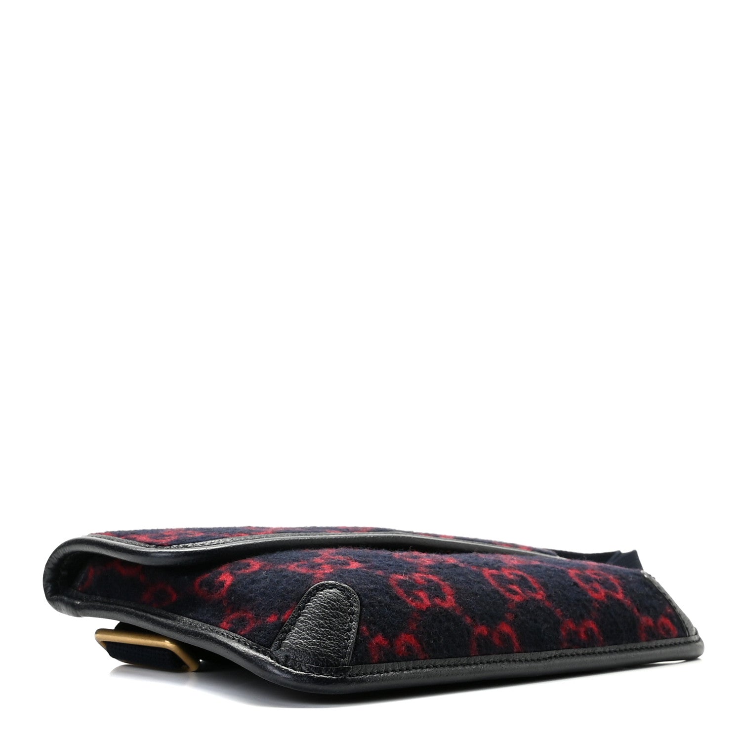 Gucci Covered Wool GG Monogram Slim Belt Bag Navy Red 4 of 10