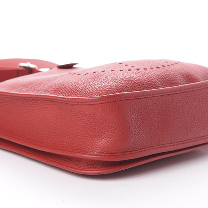 Hermes Taurillon Clemence Evelyne III PM Rouge Garance 5 of 9