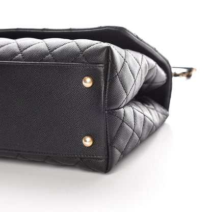 Chanel Caviar Lizard Embossed Quilted Small Coco Handle Flap Black 10 of 10