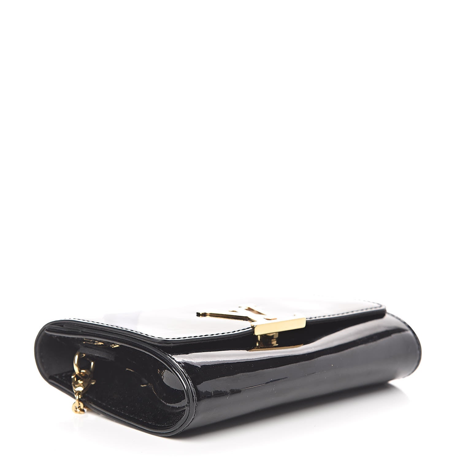 Louis Vuitton Patent Louise PM Chain Clutch Black 4 of 12