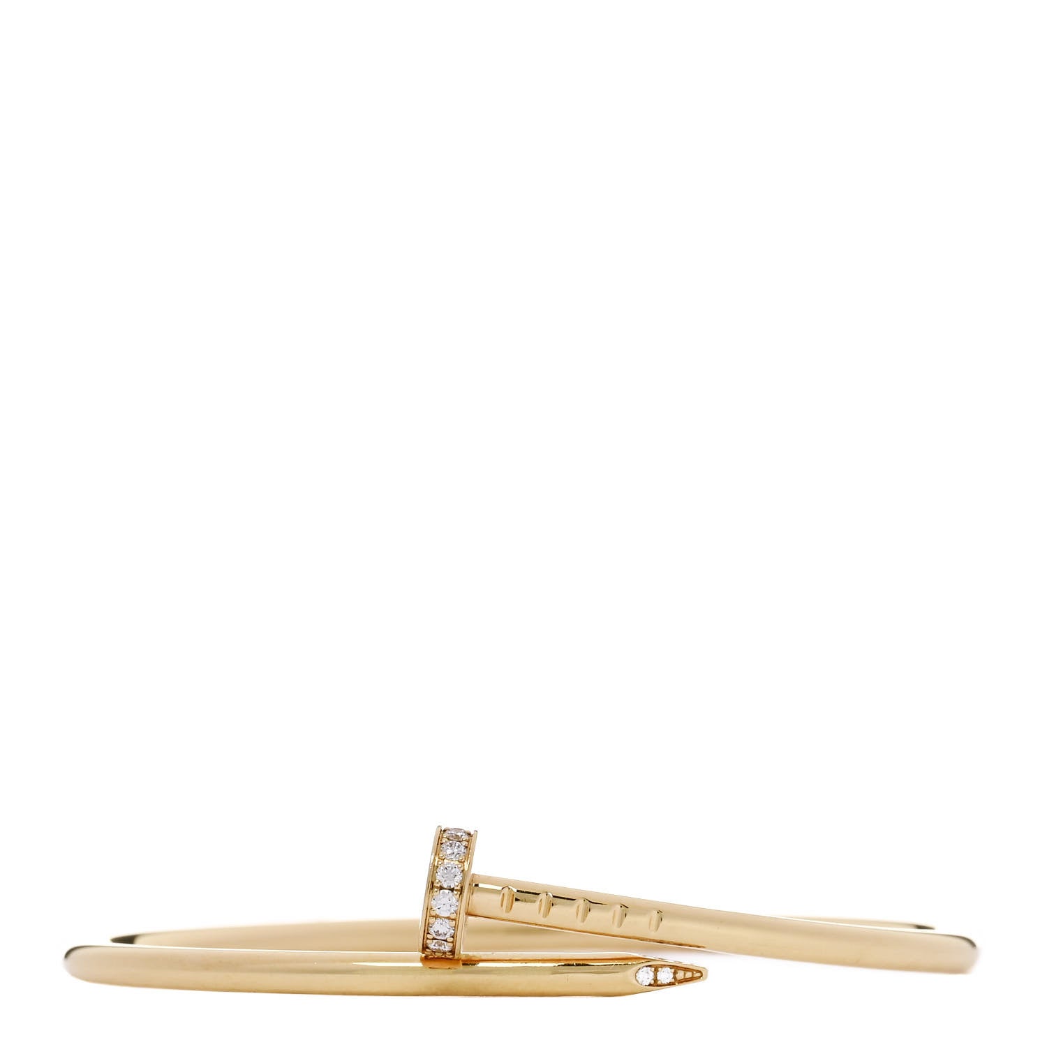 Cartier 18K Yellow Gold Diamond Small Juste Un Clou Bracelet 14 1 of 4