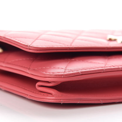 Chanel Lambskin Quilted Trendy CC Wallet On Chain WOC Bright Pink 5 of 13