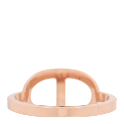 Hermes 18K Rose Gold Diamond MM Chaine d'Ancre Contour Ring 56 7.5 3 of 5