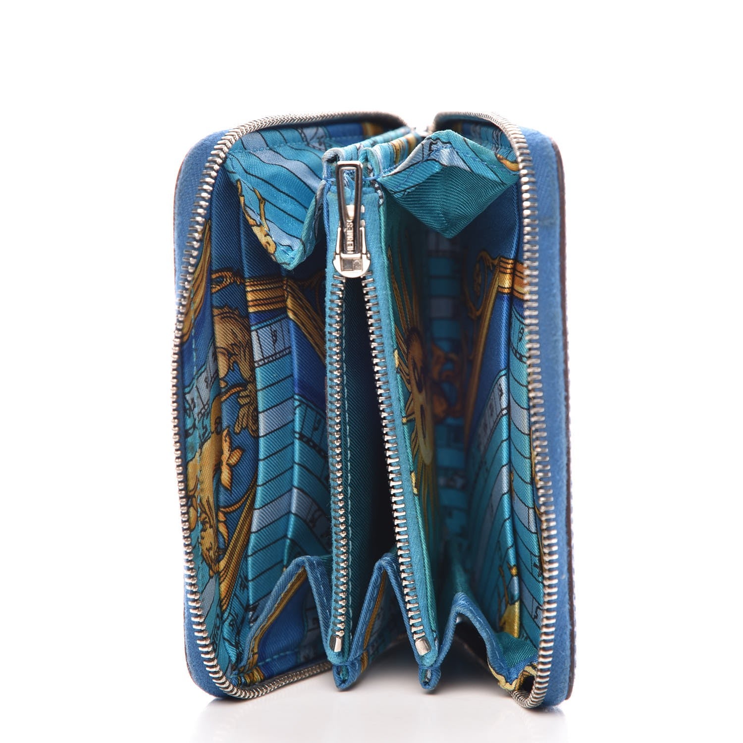 Hermes Epsom Silk'In Compact Wallet Mykonos 5 of 8
