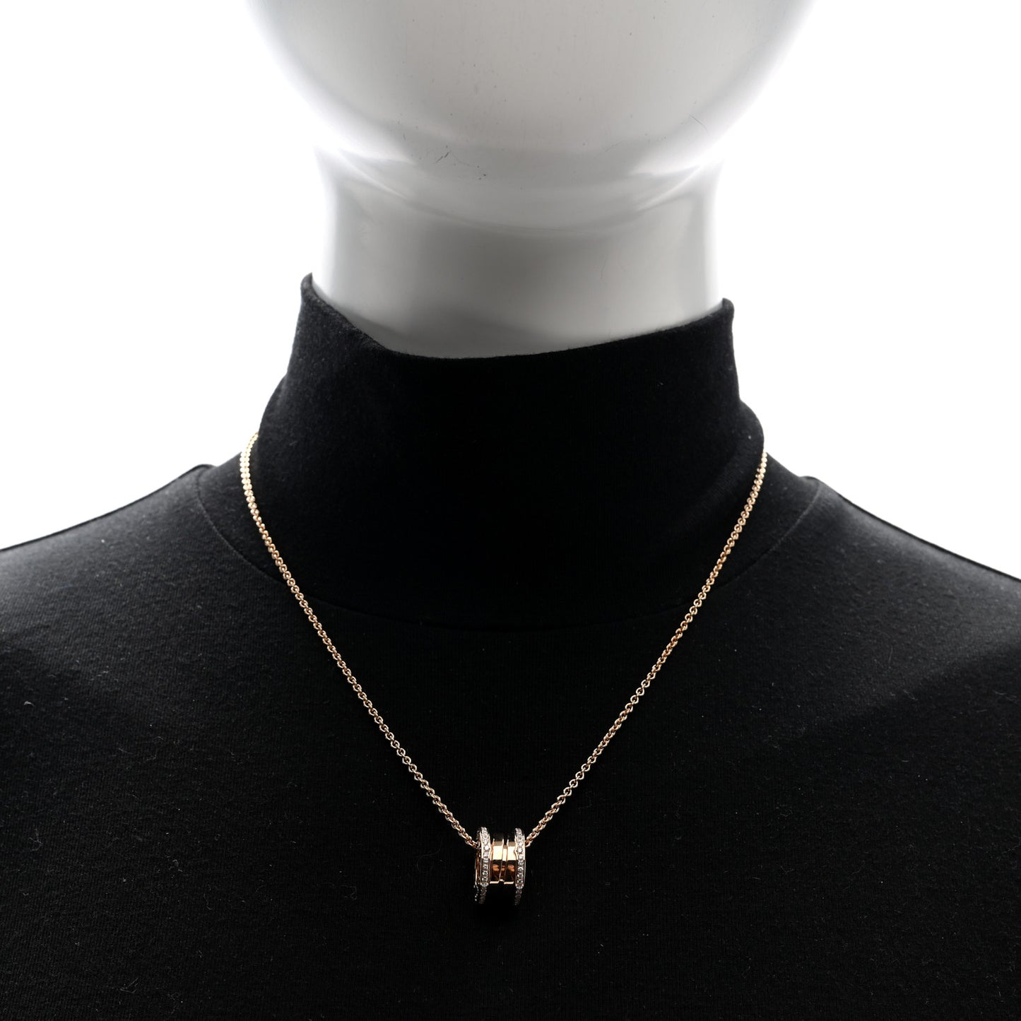 18K Rose Gold Diamond B.Zero1 Pendant Necklace
