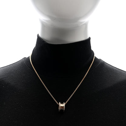 Bulgari 18K Rose Gold Diamond B.Zero1 Pendant Necklace 2 of 6