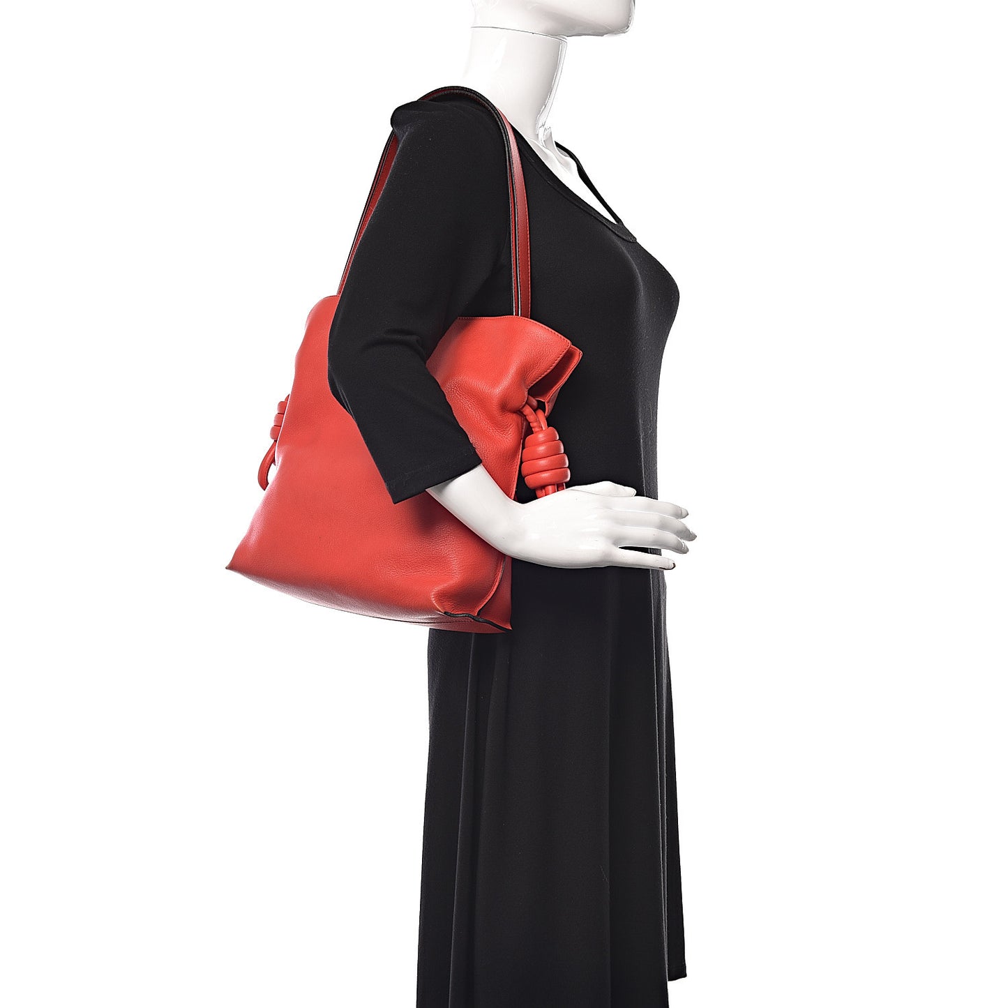Calfskin Flamenco Knot Bag Red