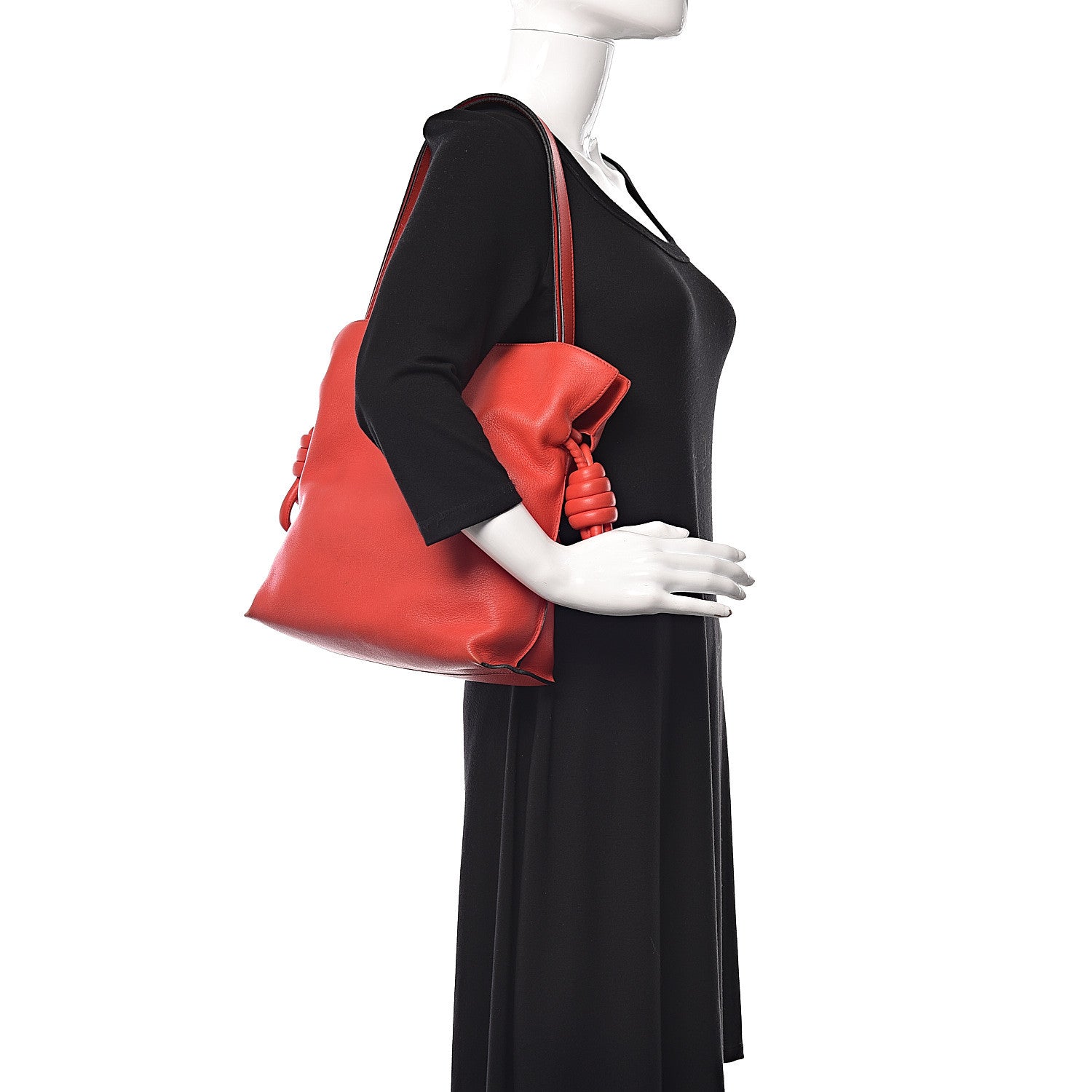 Loewe Calfskin Flamenco Knot Bag Red 2 of 15