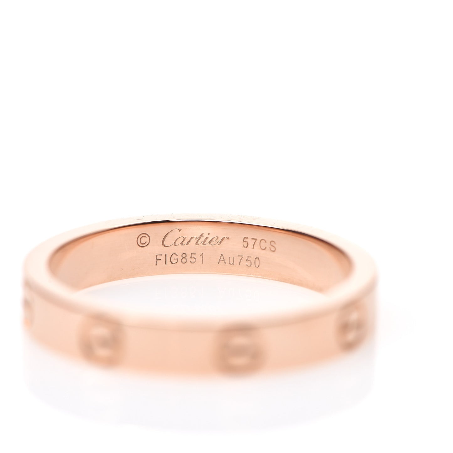 18K Pink Gold 3.5mm LOVE Wedding Band Ring 57 8