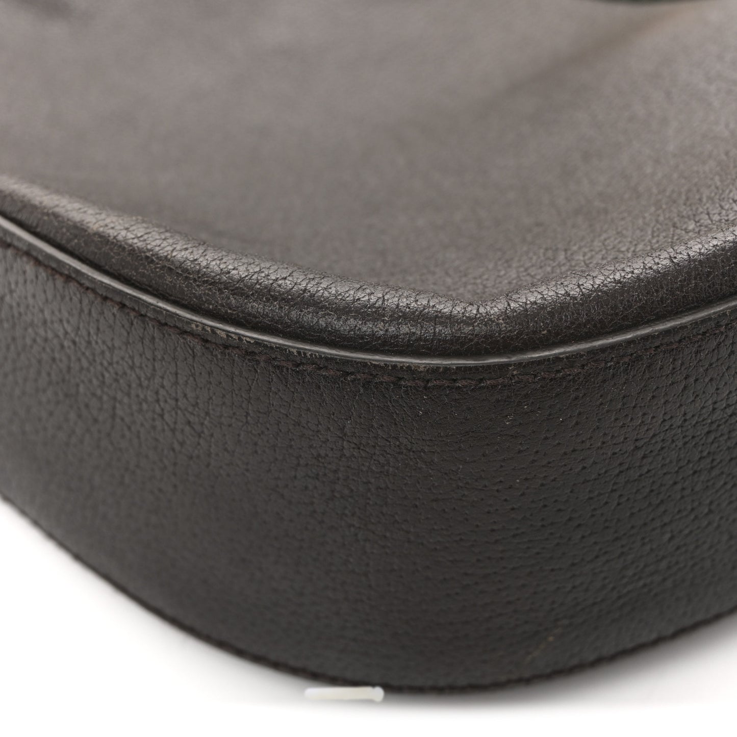 Soft Grained Calfskin Web Large Jackie Hobo Dark Brown