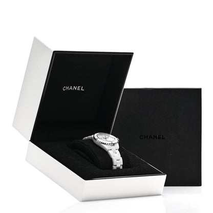 Chanel Stainless Steel Ceramic Diamond 33mm J12 Quartz Watch White 5 of 5