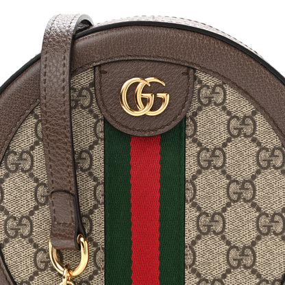 Gucci GG Supreme Monogram Web Mini Ophidia Round Shoulder Bag Brown 8 of 13