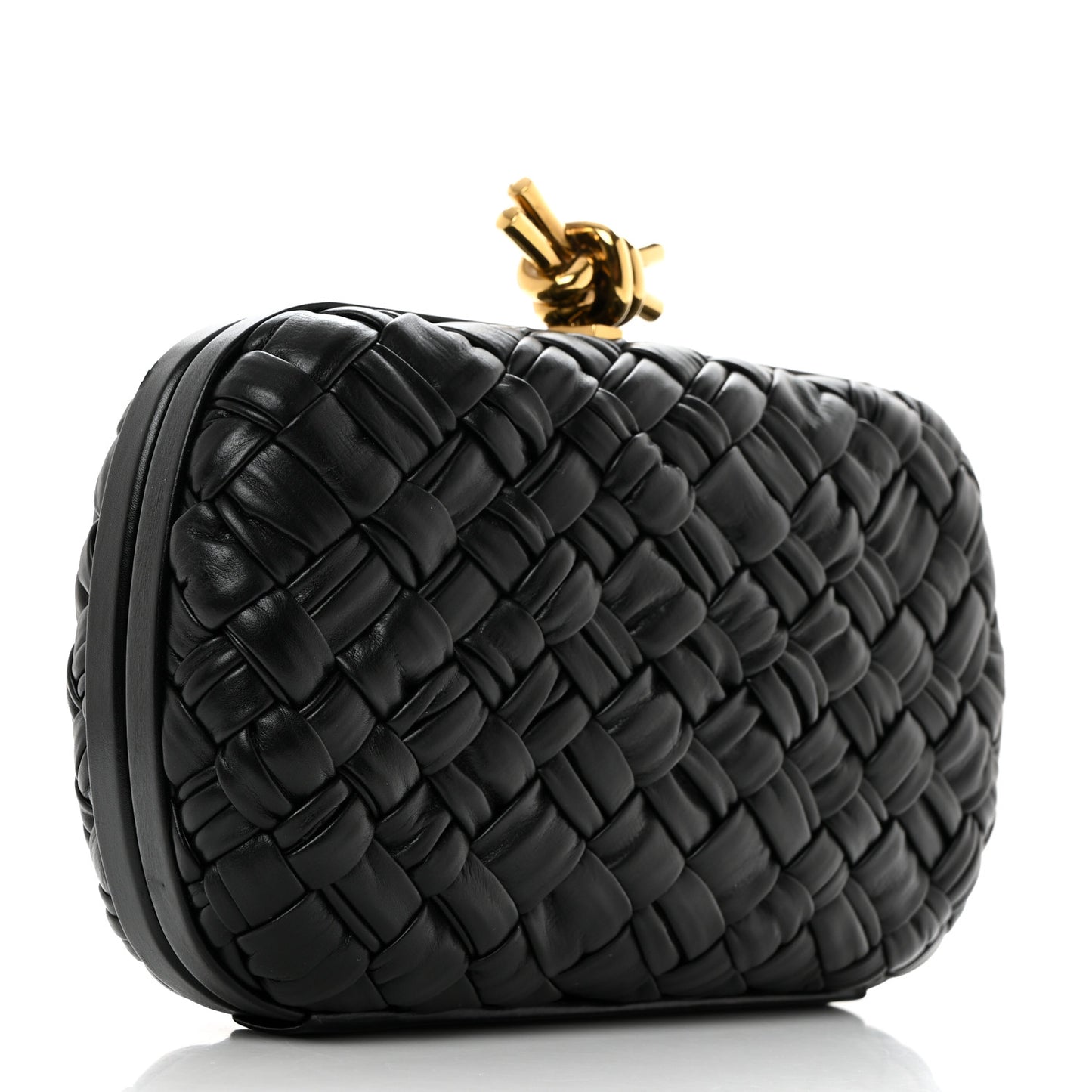 Nappa Intrecciato Knot Clutch Black