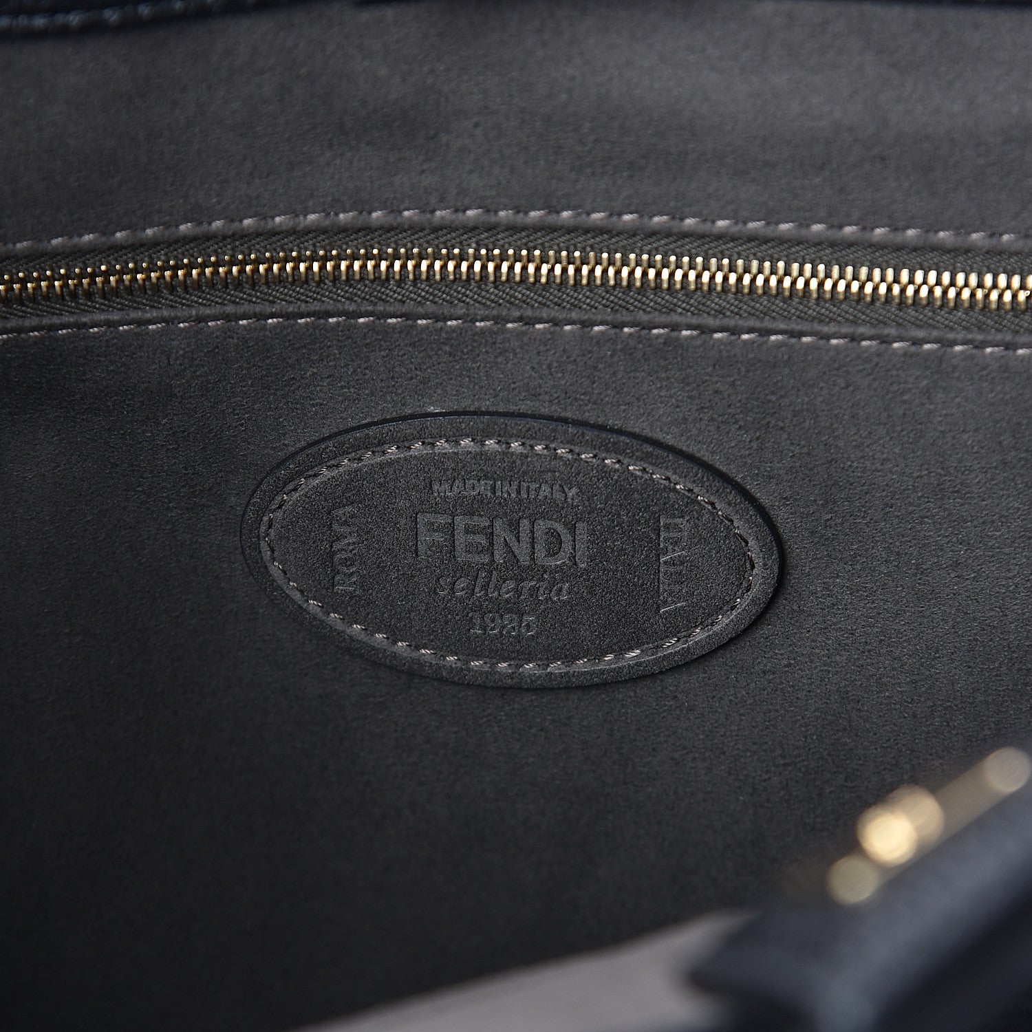 Fendi Cuoio Romano Selleria Medium FF Tote Black 5 of 8