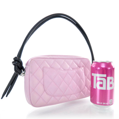 Chanel Calfskin Quilted Cambon Pochette Pink Black 3 of 9