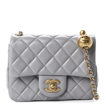 Chanel Lambskin Quilted Mini Pearl Crush Flap Light Grey 1 of 11