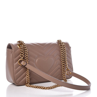 Gucci Calfskin Matelasse Small GG Marmont Shoulder Bag Porcelain Rose 3 of 7
