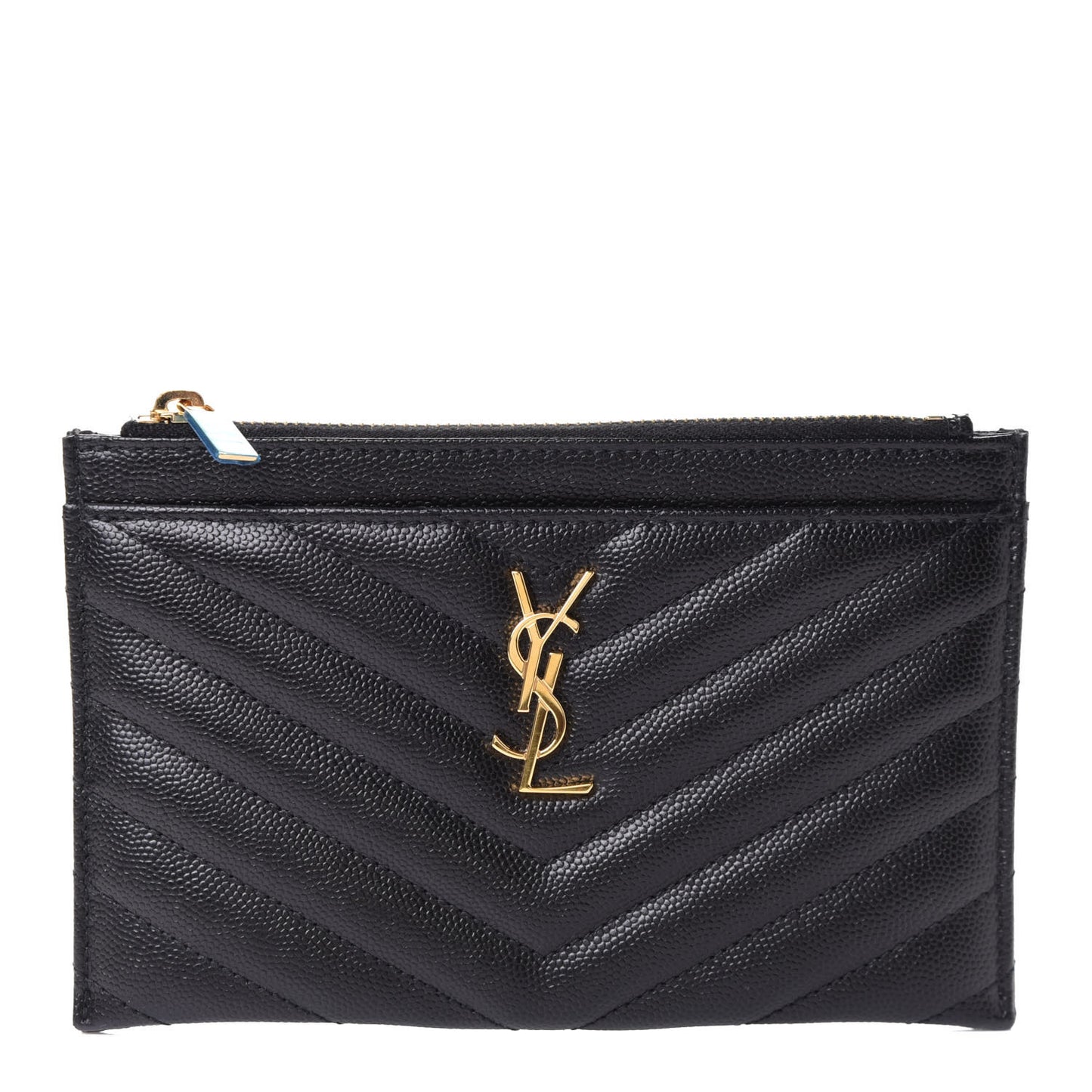 Grain De Poudre Chevron Monogram Bill Pouch Black
