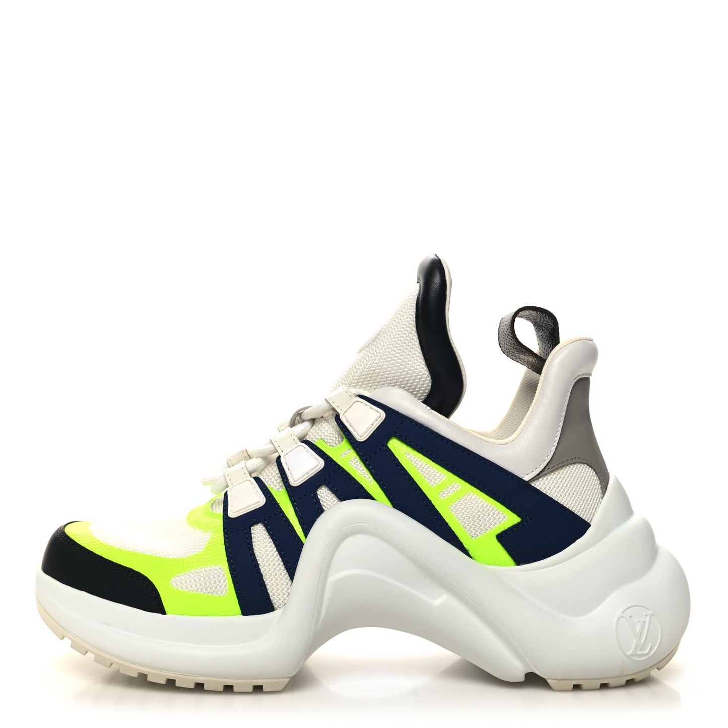 Flower Printed Calfskin Monogram LV Archlight Sneakers 38 Fluo Yellow