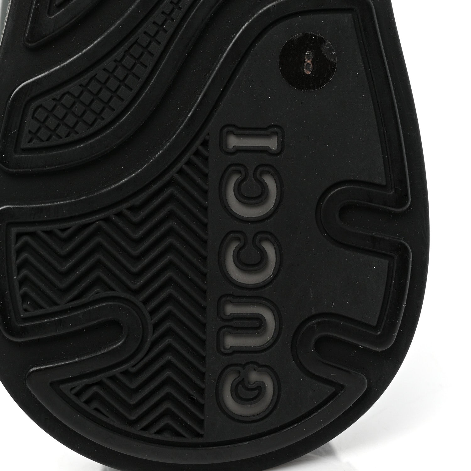 Gucci Rubber Technical Fabric Mens Ultrapace R Mid Top Sock Sneakers 8 Black Grey Silver Loess 6 of 8