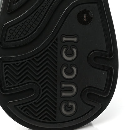 Gucci Rubber Technical Fabric Mens Ultrapace R Mid Top Sock Sneakers 8 Black Grey Silver Loess 6 of 8