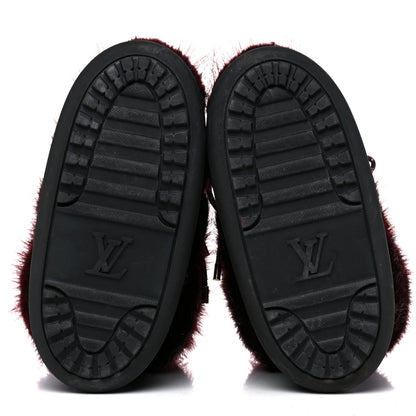 Louis Vuitton Beaver Calfskin Monogram Off Piste Flat Half Boots 38 Red 5 of 7