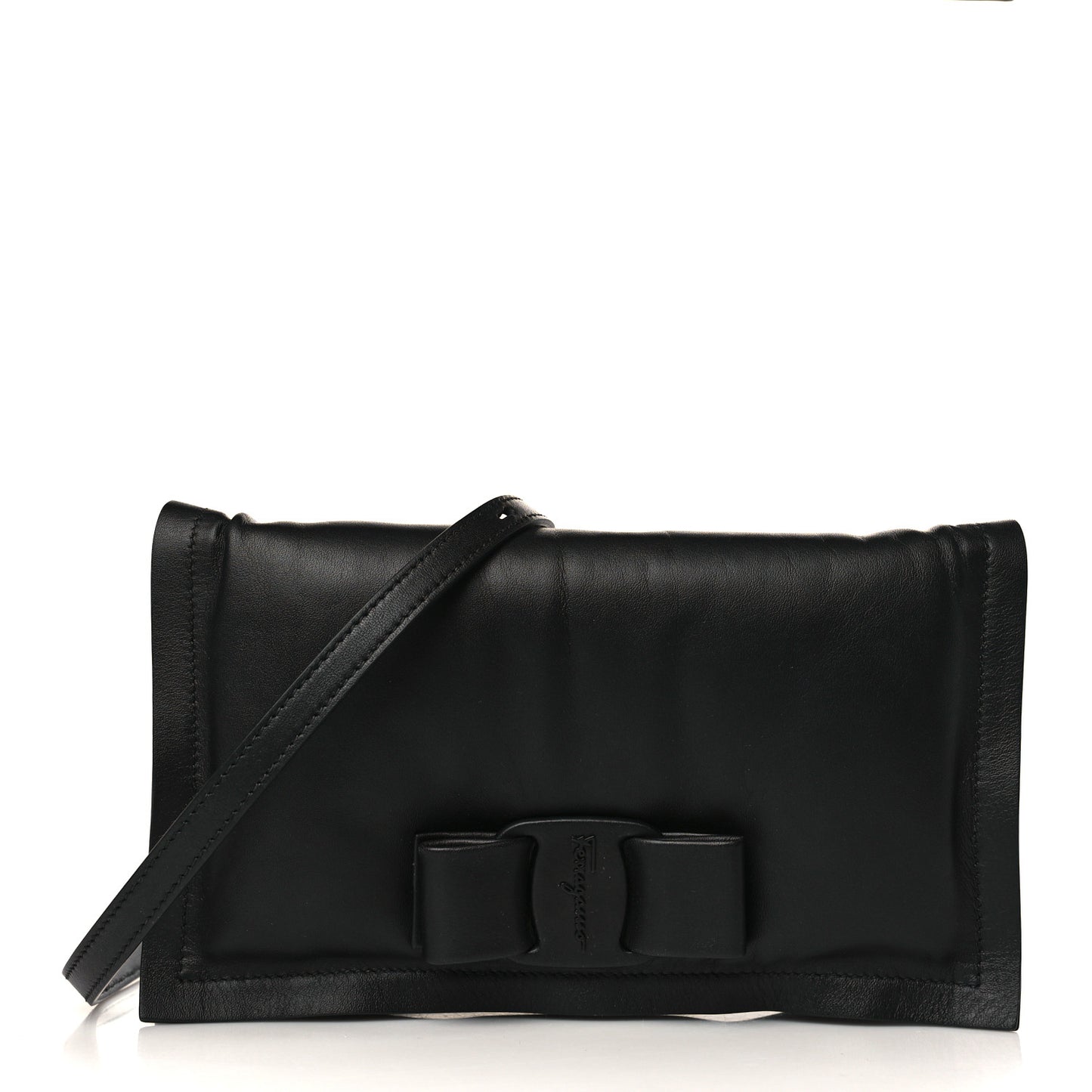 Calfskin Mini Viva Bow Shoulder Bag Black