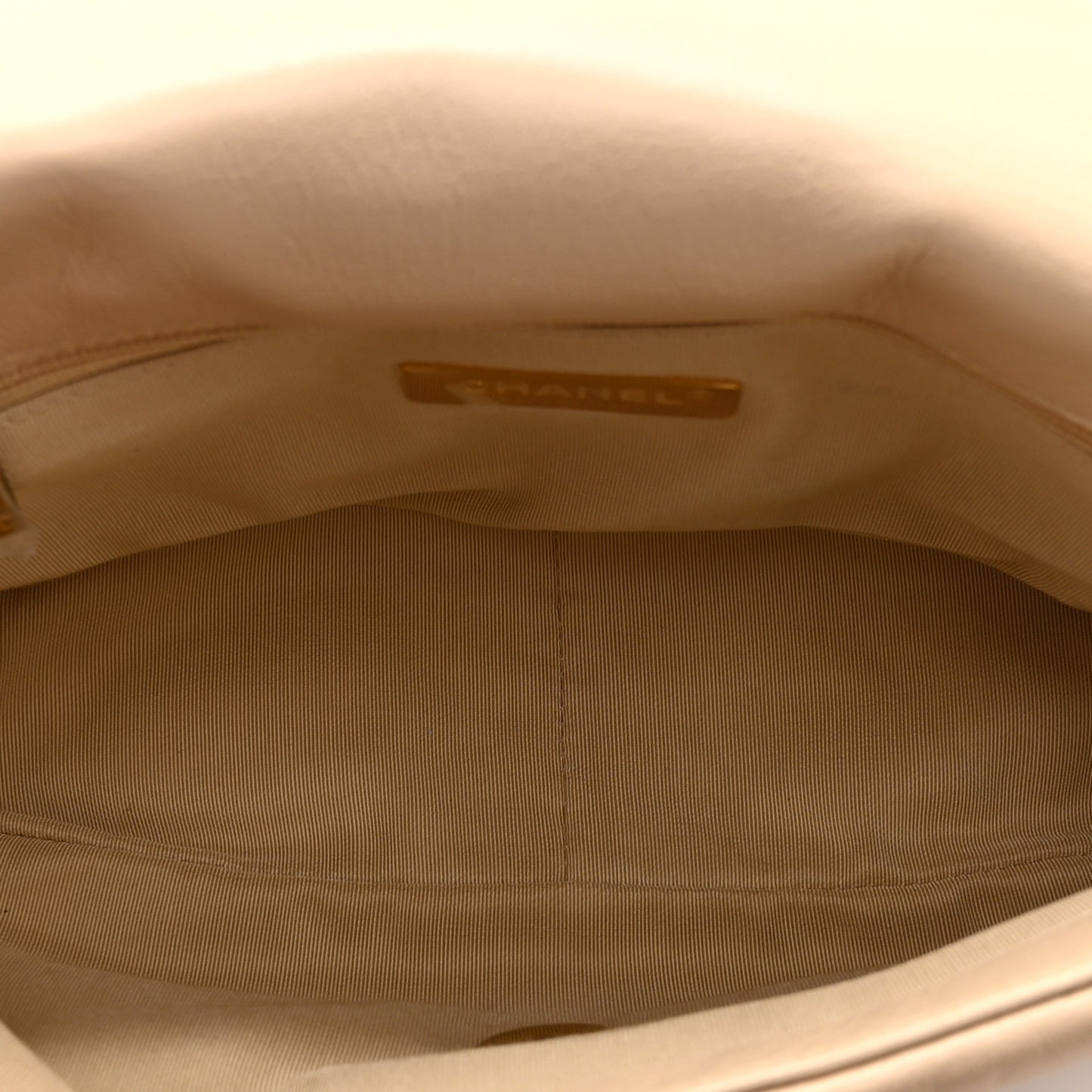 Lambskin Quilted Medium Chanel 19 Flap Light Beige