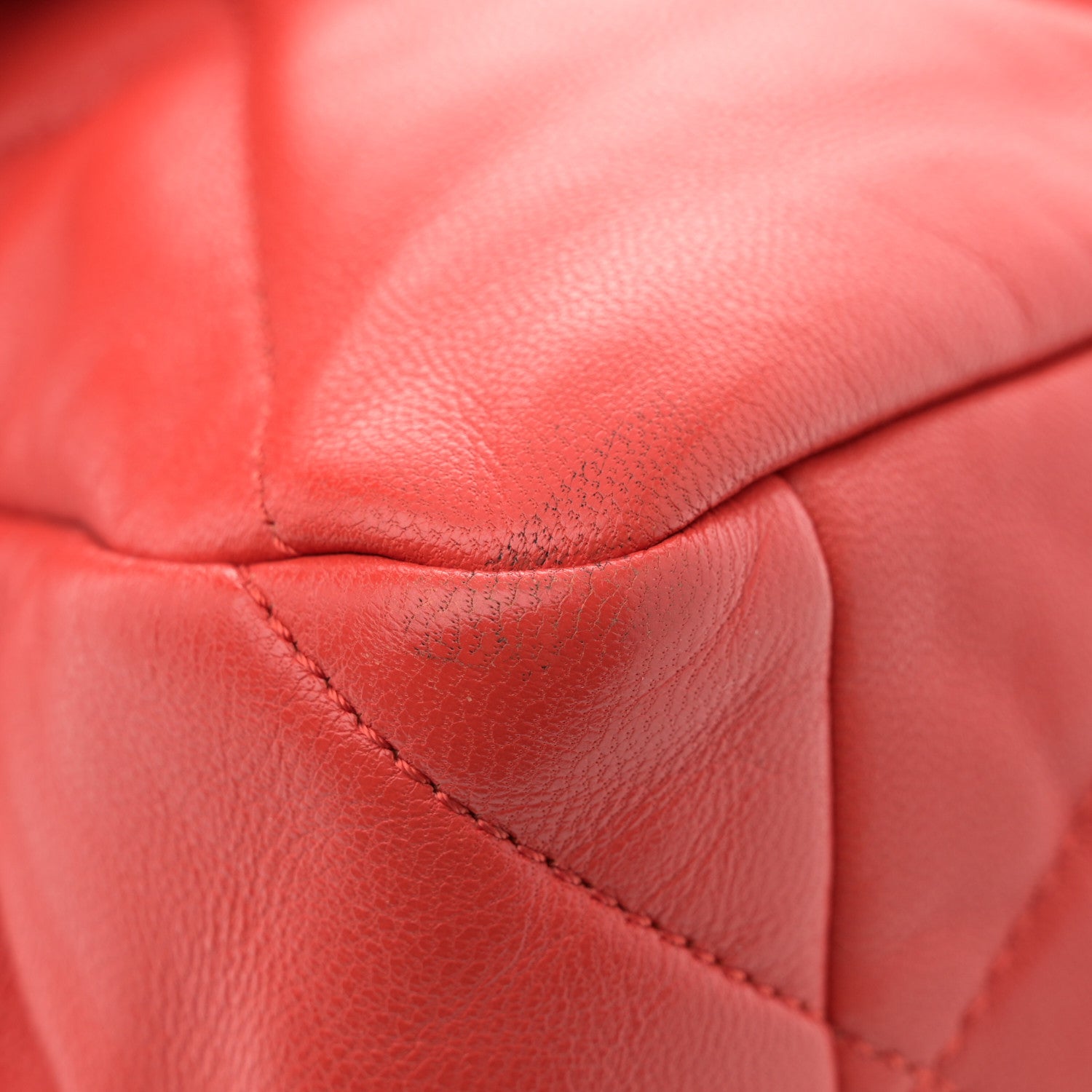 Chanel Goatskin Quilted Large Chanel 19 Flap Red 14 of 16