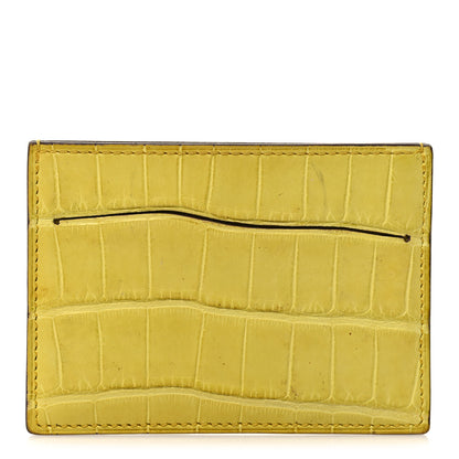 Hermes Matte Alligator Petit H Card Case Mimosa 1 of 8