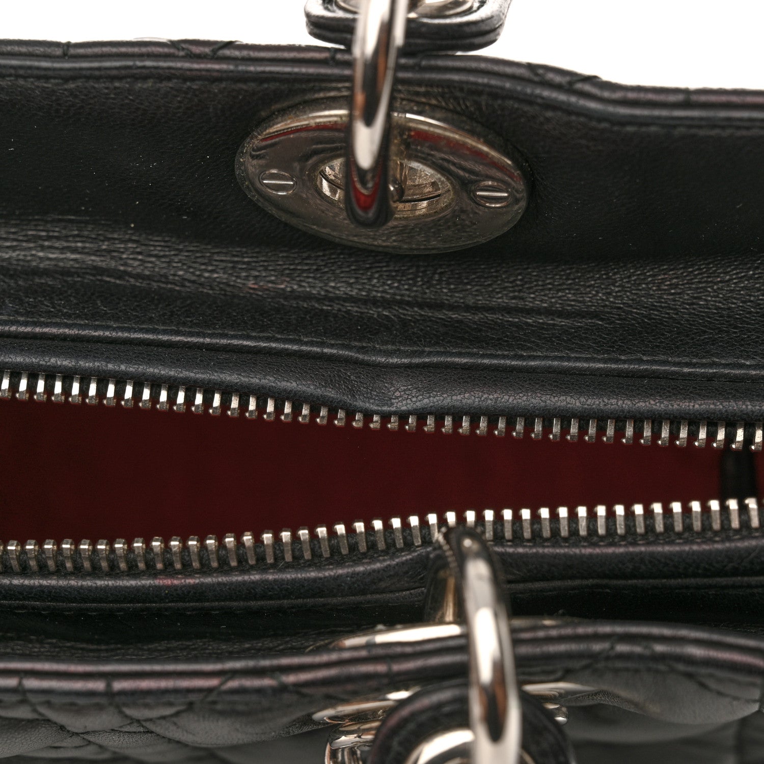 Christian Dior Lambskin Cannage Large Lady Dior Black 15 of 16