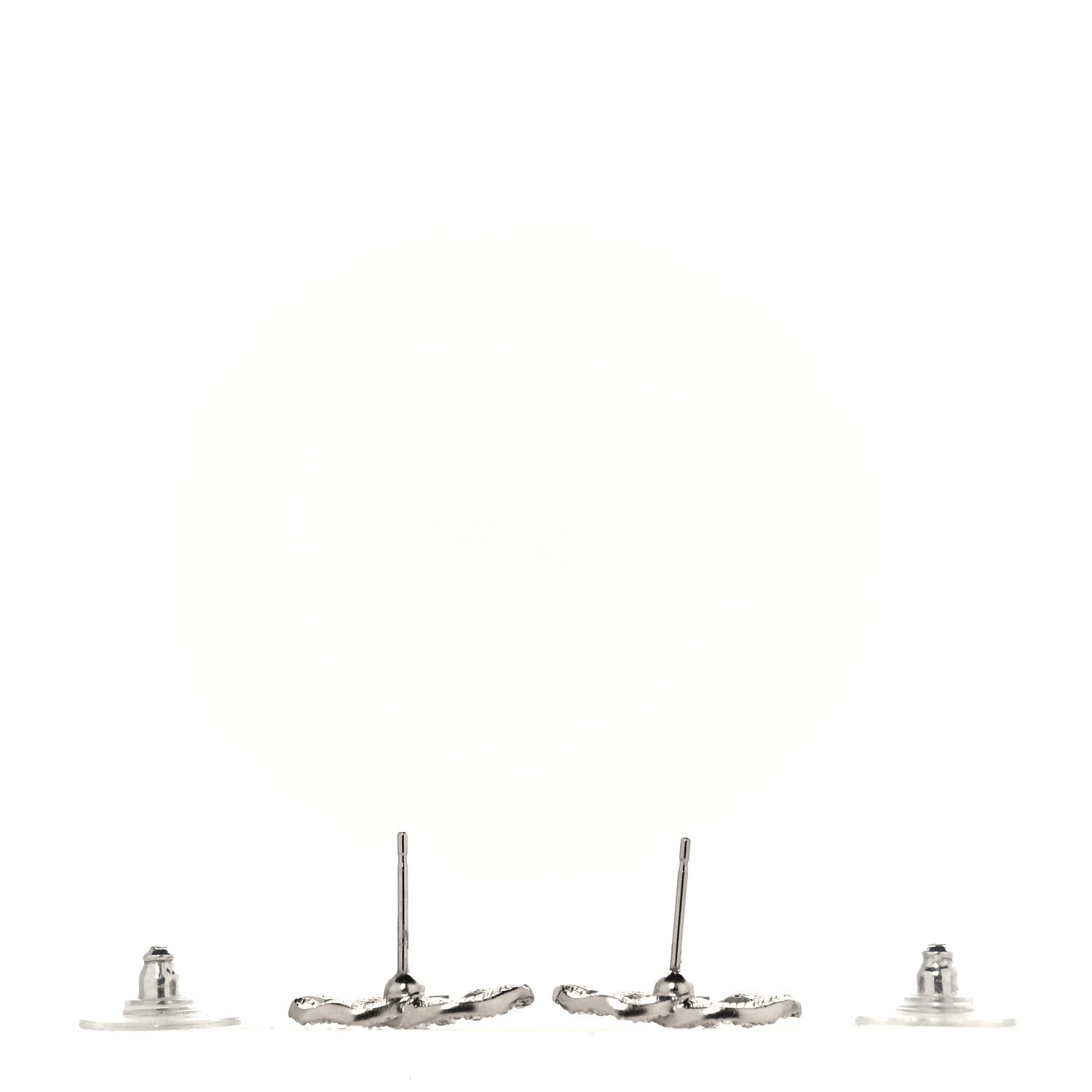Chanel Crystal CC Earrings Silver 3 of 4