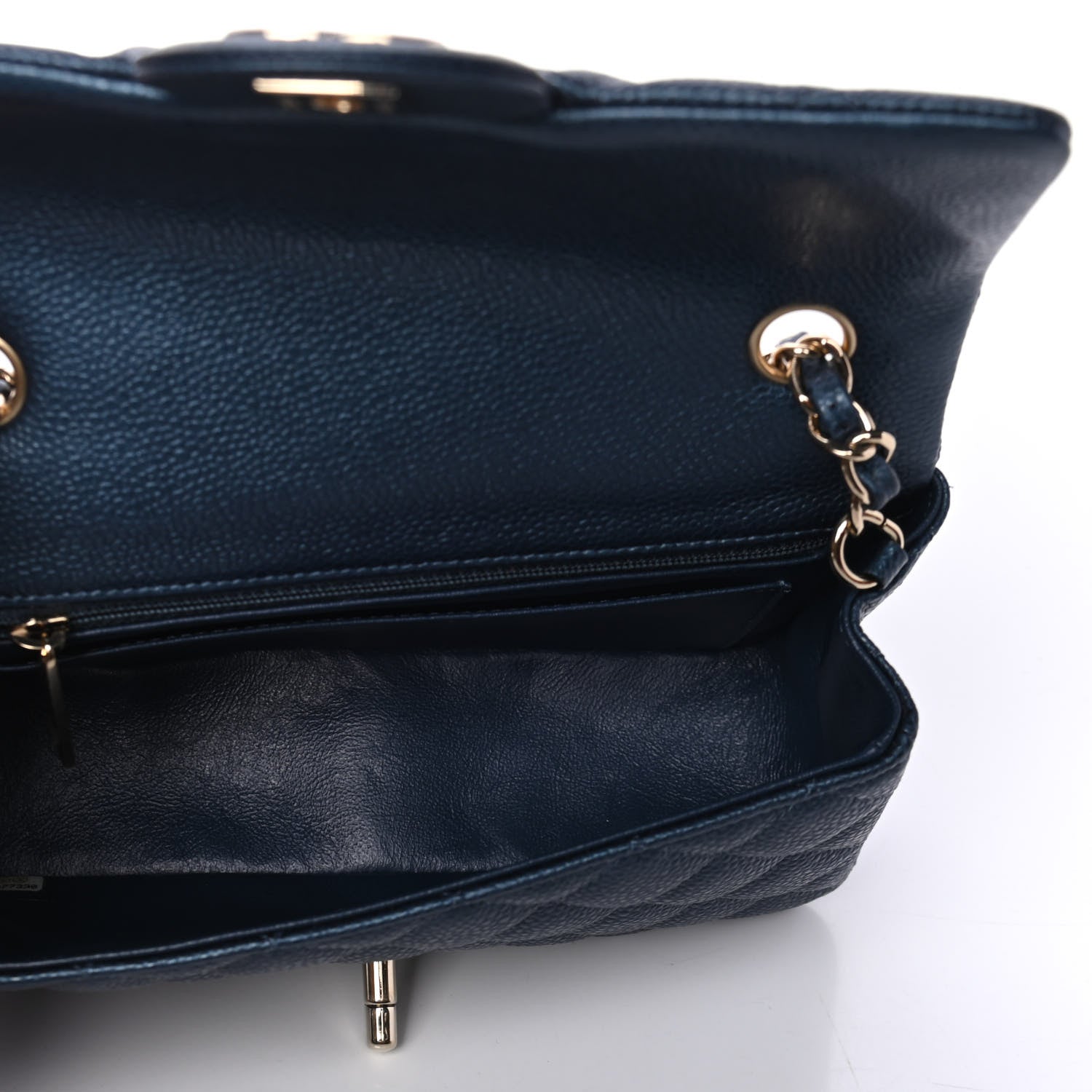 Chanel Iridescent Caviar Quilted Mini Rectangular Flap Dark Blue 4 of 4