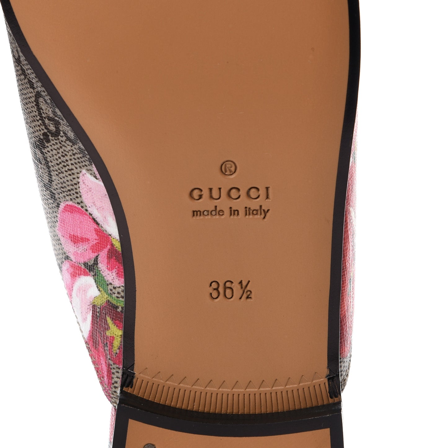 GG Supreme Monogram Blooms Womens Princetown Slippers 36.5 Beige Multicolor Dry Rose
