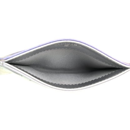 Chanel Gradient Metallic Calfskin Quilted Card Holder Silver Blue Yellow Purple 5 of 8