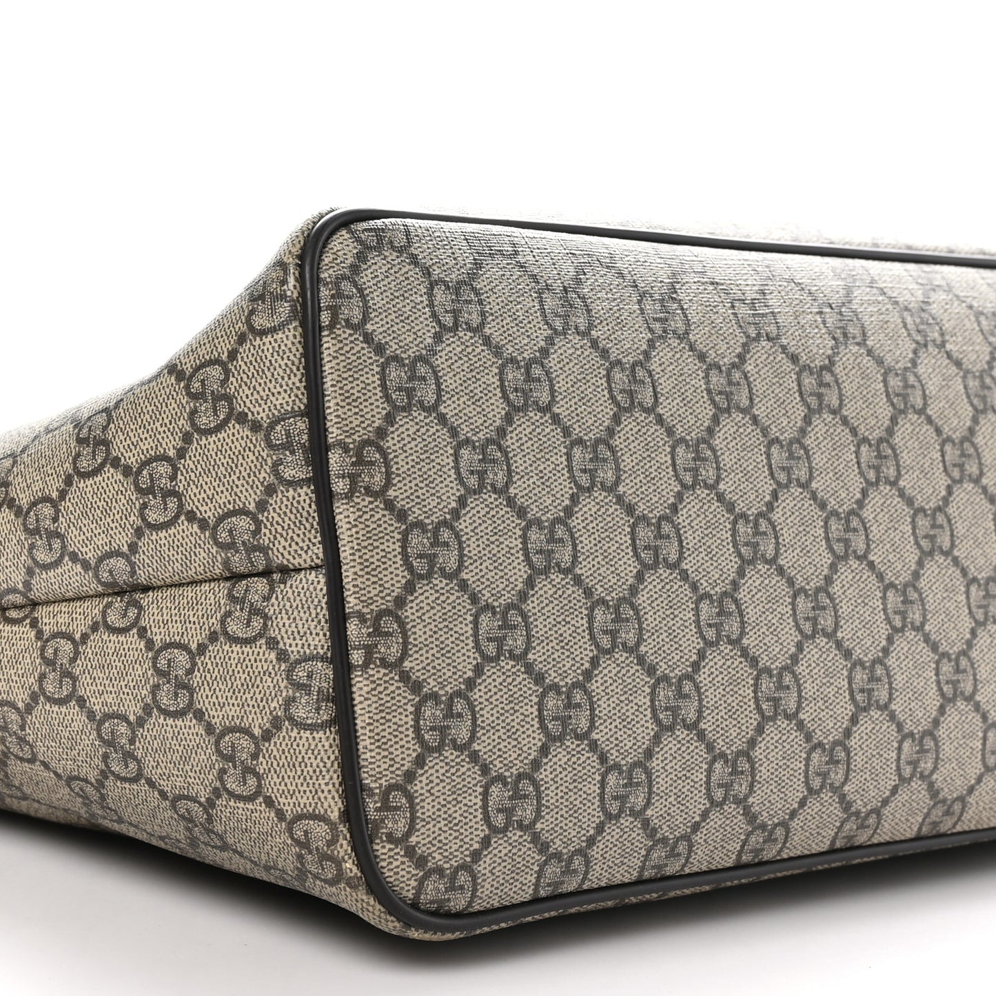 GG Supreme Monogram Medium Zippered Tote Dark Brown