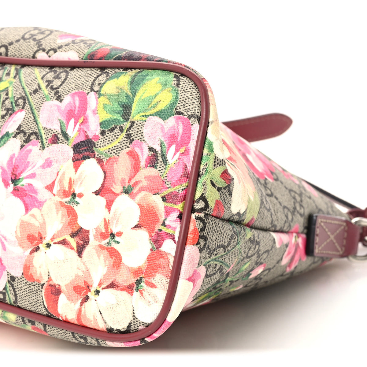 Gucci GG Supreme Monogram Blooms Small Zippered Tote Beige Multicolor Dry Rose 10 of 10