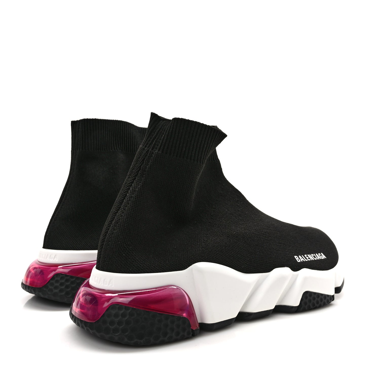 Neoprene Knit Womens Speed Clear Bicolor Sole Sneakers 40 Black Pink