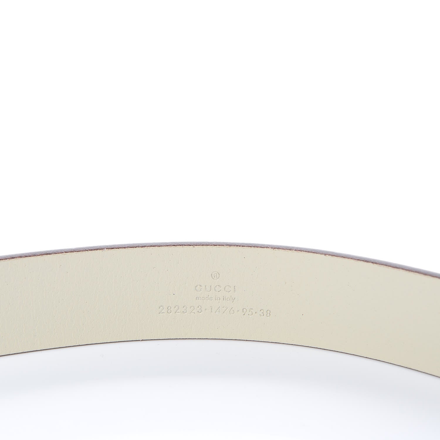 Gucci Margaux Calfskin Studded Interlocking G 30mm Belt 95 38 Mystic White 6 of 6