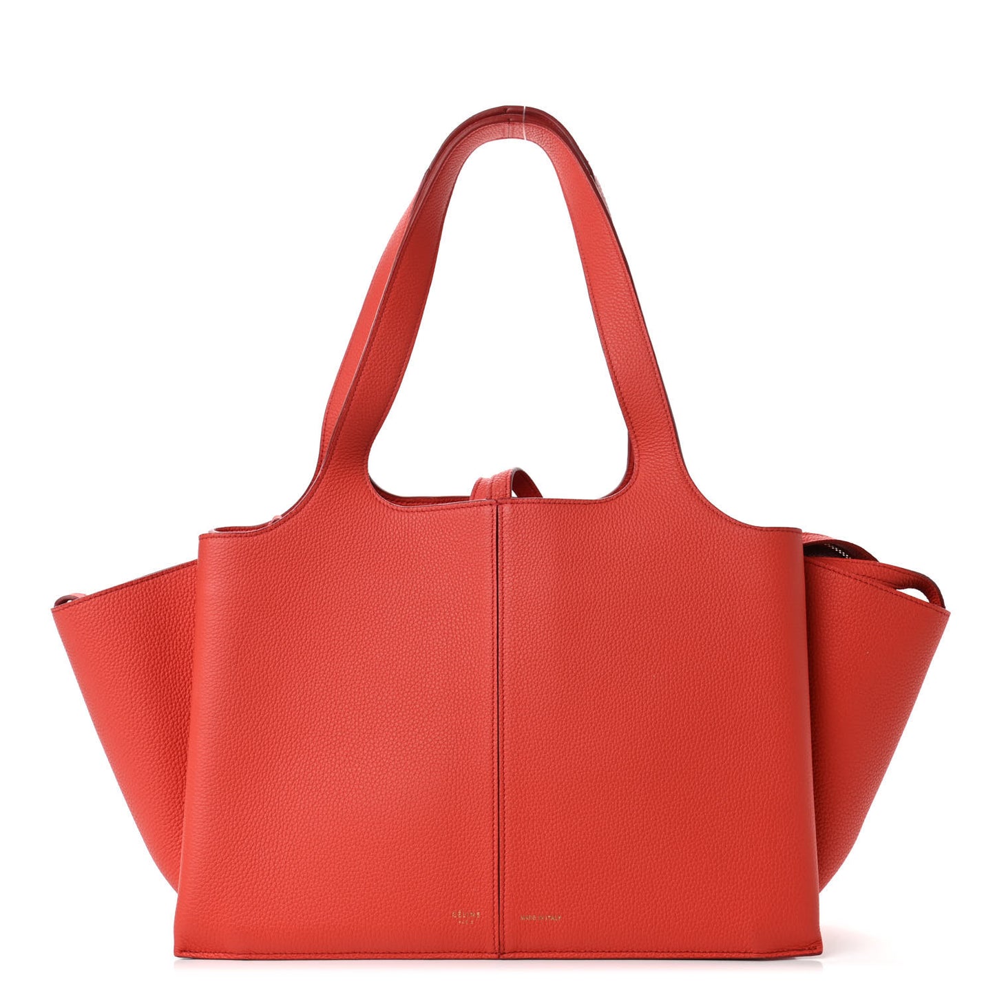 Baby Grained Calfskin Small Tri-Fold Bag Poppy