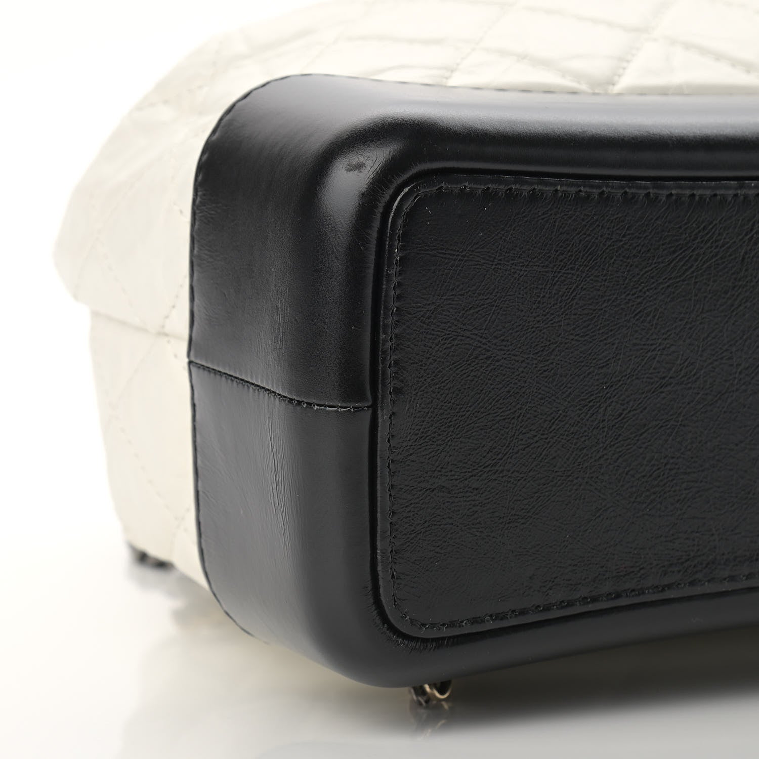 Chanel Aged Calfskin Quilted Gabrielle Backpack Black White 9 of 12