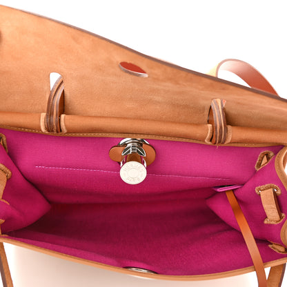 Hermes Toile Officier Vache Hunter Verso Herbag Zip PM 31 Dune Magnolia Fauve 6 of 12