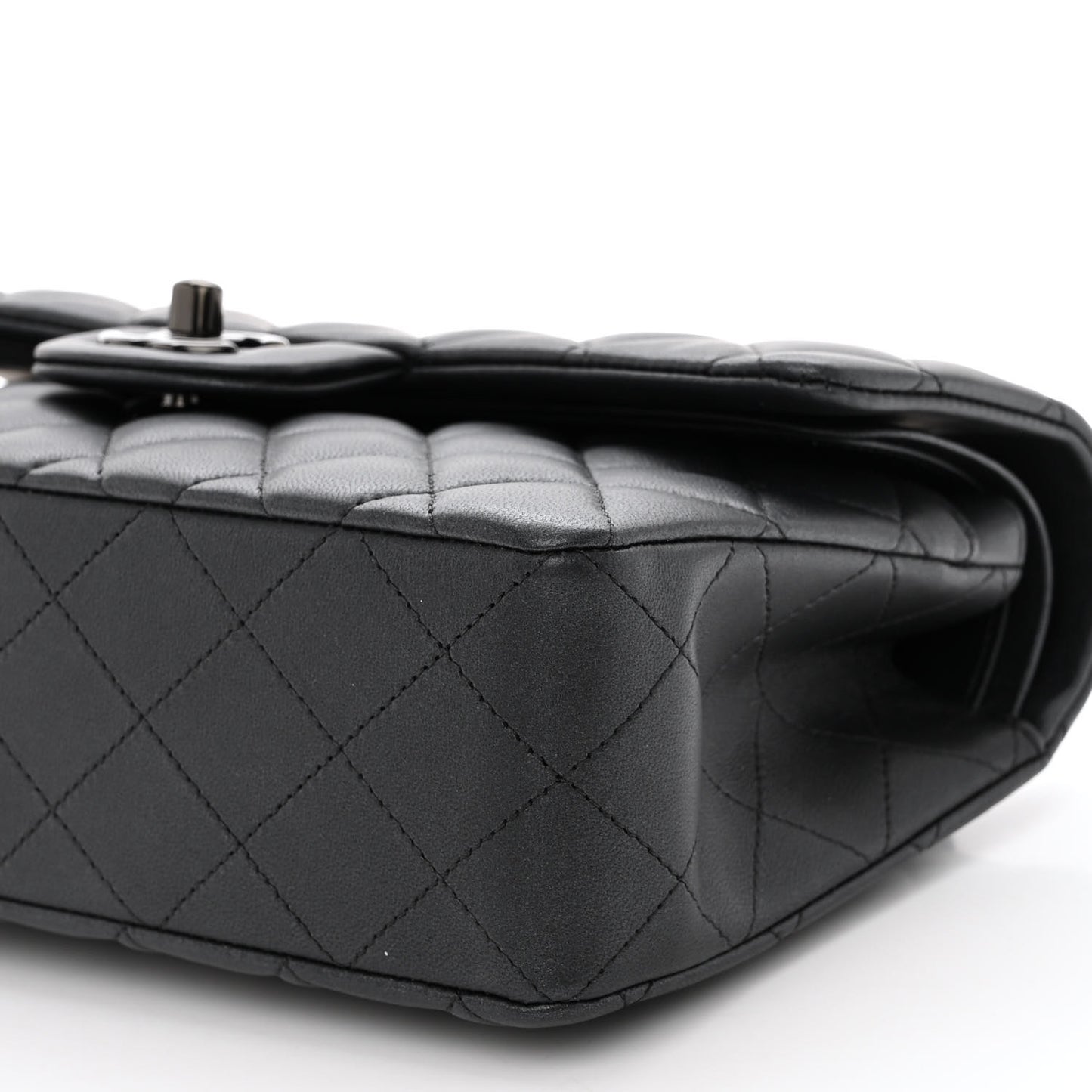 Lambskin Quilted Small Double Flap So Black