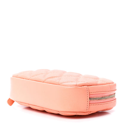Chanel Caviar Quilted Small Curvy Pouch Cosmetic Case Light Orange 9 of 11