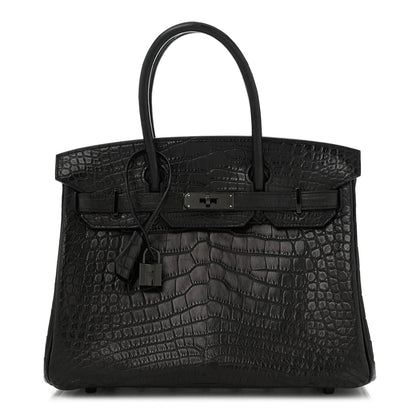 Hermes Matte Alligator Birkin 30 So Black 1 of 11