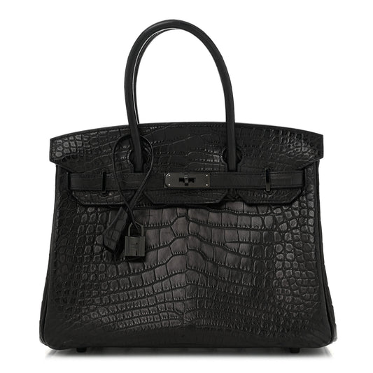 Matte Alligator Birkin 30 So Black
